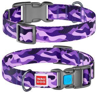 Collar Waudog КАМО - нейлоновий нашийник для собак - 35-58 см, Рожевий Petmarket
