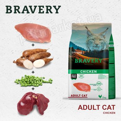 Bravery Chicken сухий беззерновий корм для котів (курка), 7 кг Petmarket