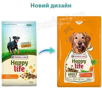 Happy Life ADULT with Beef - корм для собак всіх порід (курка/яловичина) - 12.5 кг Petmarket