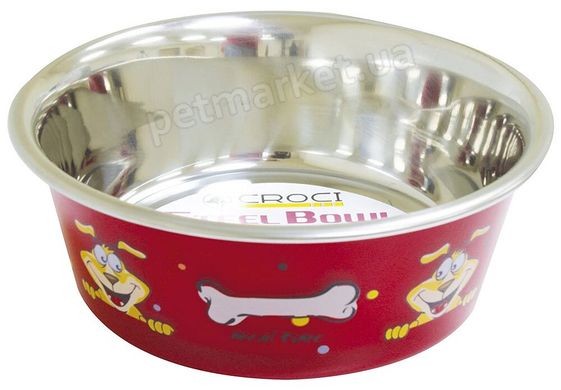 Croci WOOF - металева миска для собак, 850 мл - Червоний Petmarket