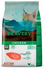 Bravery Chicken Kitten сухой беззерновой корм для котят (курица), 2 кг Petmarket