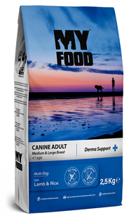 Myfood Dog Adult Medium & Large Derma Support Lamb & Rice - корм для собак средних и крупных пород (ягенок/рис) Petmarket