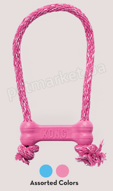 Kong Puppy Goodie Bone - косточка с веревкой для щенков мини пород Petmarket