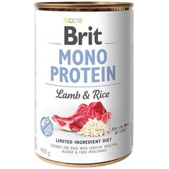 Brit MONO PROTEIN Lamb & Rice - консервы для собак (ягненок/рис) - 400 г х12 шт Petmarket