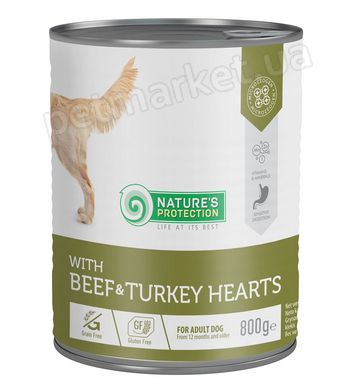 Nature's Protection with Beef & Turkey Hearts влажный корм с говядиной и сердцем индейки для собак - 800 г Petmarket