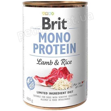 Brit MONO PROTEIN Lamb & Rice - консервы для собак (ягненок/рис) - 400 г х12 шт Petmarket