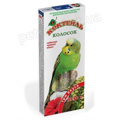 Природа КОКТЕЙЛЬ гібіскус/чумиза/кокос - ласощі для хвилястих папуг Petmarket