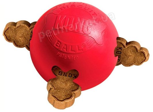 Kong BISCUIT BALL – М'яч для ласощів - іграшка для собак - S, червоний % Petmarket