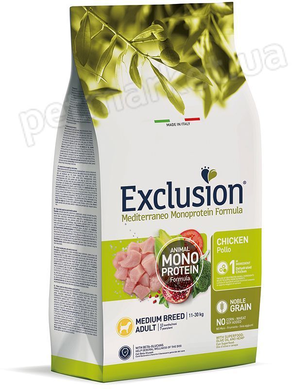 Exclusion Noble Grain Adult Chicken Medium Breed - корм для
