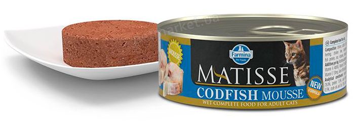 MATISSE Codfish влажный корм для кошек, мусс с треской - 85 г Petmarket