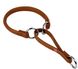 Collar WauDog SOFT - круглый кожаный ошейник полуудавка для собак - 30 см, Коричневый