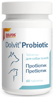 Dolfos DolVit Probiotic добавка для здоровья ЖКТ собак и кошек - 60 табл. Petmarket