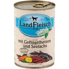 LandFleisch Geflugelherzen & Seelachs Mit Frischgemuse - Сердце птицы/лосось/овощи - консервы для собак, 800 г % Petmarket