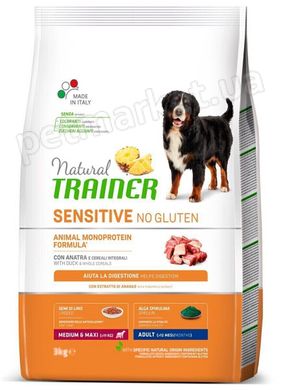 Trainer Natural SENSITIVE Adult Medium & MAXI with Duck - корм для собак средних и крупных пород с чувствительным пищеварением (утка) - 12 кг Petmarket