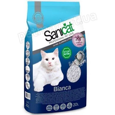 Sanicat BIANCA LAVENDER Clumping - антибактериальный комкующийся наполнитель для кошек (аромат лаванды) Petmarket