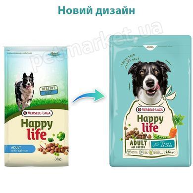 Happy Life ADULT with Salmon - корм для собак всіх порід (курка/лосось) - 12.5 кг Petmarket