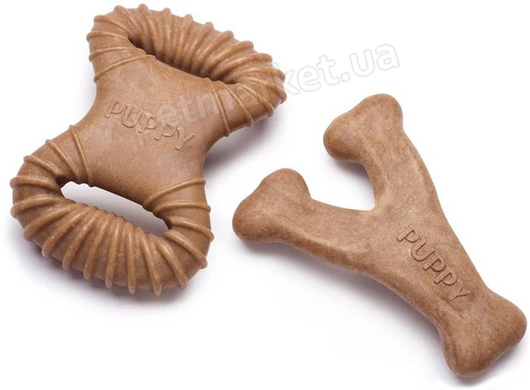 Benebone Puppy Pack - набір з 2 міцних жувальних іграшок зі смаком бекону для цуценят вагою до 7 кг Petmarket