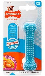 Nylabone Puppy Chew Dental Bone - жувальна іграшка для цуценят (смак курки), рожевий Petmarket