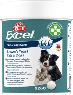 8in1 Excel BREWER'S YEAST - вітаміни для шкіри та шерсті собак та котів - 1430 табл. % Petmarket