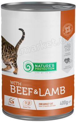 Nature's Protection with Beef & Lamb вологий корм з яловичиною та ягням для кішок - 400 г Petmarket