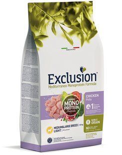 Exclusion Noble Grain Dog Light Chicken Medium/Large Breed &mdash; корм для взрослых собак средних и крупных пород с избыточным весом, стерилизованных и кастрированных, с курицей Petmarket