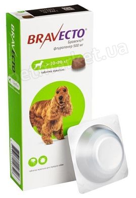 БРАВЕКТО M - таблетка від бліх і кліщів для собак 10-20 кг % Petmarket