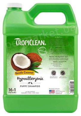 TropiClean Gentle Coconut Puppy - гипоаллергенный шампунь для щенков и котят - 3,8 л % Petmarket