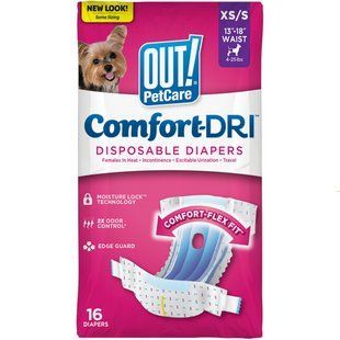 Out! PetCare Comfort Dri Disposable Fashion Diapers - Одноразові підгузки для собак Petmarket