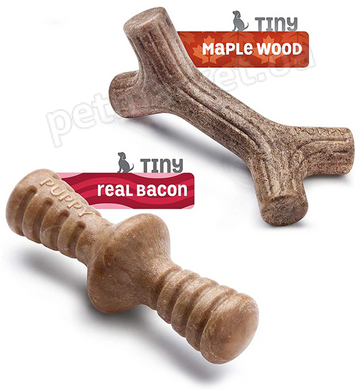 Benebone Puppy Pack 2 - набір з 2 міцних жувальних іграшок зі смаком бекону для цуценят вагою до 7 кг Petmarket