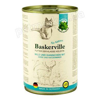Baskerville Holistic Wild und Kaninchen - ОЛЕНИНА/КРОЛИК - консервы для кошек - 400 г Petmarket