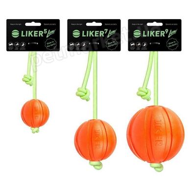 Collar LIKER Lumi - Лайкер Люми - мячик-игрушка со светонакопительным шнуром для собак - 9 см Petmarket