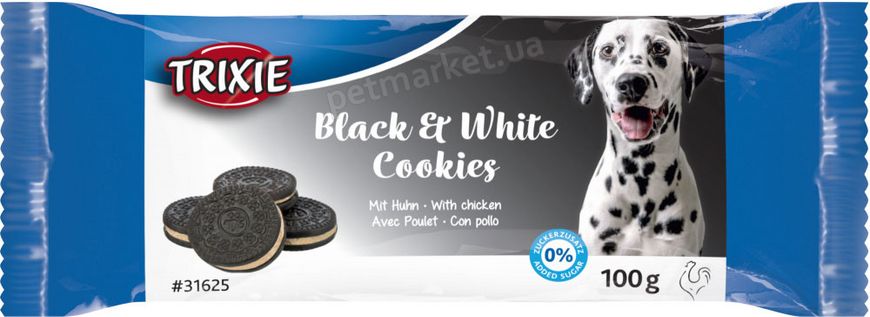 Trixie COOKIES Black & White - Печенье с курицей для собак - 100 г Petmarket