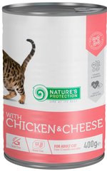Nature's Protection with Сhicken & Сheese влажный корм с курицей и сыром для кошек - 400 г Petmarket