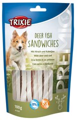 Trixie PREMIO Deer Fish Sandwiches - лакомство для собак (оленина/треска) - 100 г Petmarket