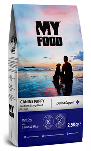 MyFood Puppy Medium & Large Derma Support Lamb & Rice - корм для щенков средних и крупных пород (ягенок/рис) Petmarket