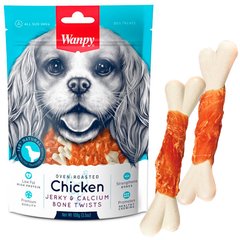 Wanpy Chicken Jerky & Calcium Bone Twists - Кістка з в'яленою куркою та кальцієм - ласощі для собак Petmarket