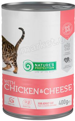 Nature's Protection with Сhicken & Сheese вологий корм з куркою і сиром для кішок - 400 г Petmarket