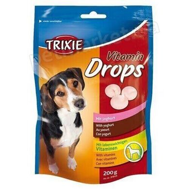 Trixie VITAMIN DROPS - вітамінні дропси з йогуртом - ласощі для собак - 200 г Petmarket