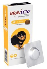 БРАВЕКТО XS - таблетка від бліх і кліщів для собак 2-4,5 кг % Petmarket