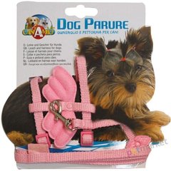Croci ANGEL WINGS - комплект шлея + поводок для собак мелких пород - Розовый Petmarket