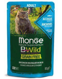 Monge Cat Bwild Grain Free Anchovy with Vegetables &ndash; консервы для кошек (анчоус с овощами) &ndash; 85 г Petmarket