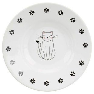 Trixie Ceramic Bowl - миска керамическая для коротконосых пород кошек Petmarket