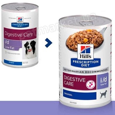 Hill's Prescription Diet I/D Degistive Care Low Fat - лечебный влажный корм для собак с желудочно-кишечными заболеваниями Petmarket