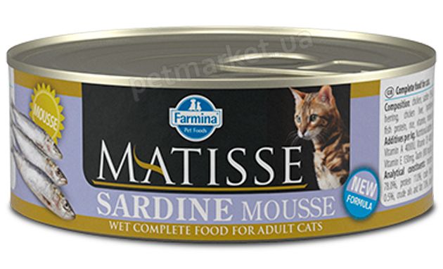 MATISSE Sardine влажный корм для кошек, мусс с сардиной - 85 г Petmarket