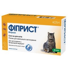 KRKA ФІПРИСТ - краплі для котів при ураженнях ектопаразитами Petmarket