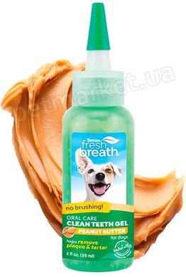 TropiClean Fresh Breath Clean Teeth Gel Peanut Butter - гель для ухода за полостью рта собак (вкус арахисового масла) Petmarket