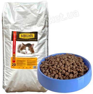 Salutis Полнорационный сухой корм для котов с курицей, 20 кг % Petmarket