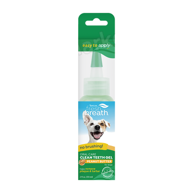 TropiClean Fresh Breath Clean Teeth Gel Peanut Butter - гель для ухода за полостью рта собак (вкус арахисового масла) Petmarket