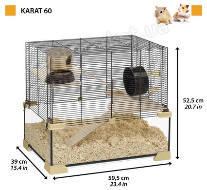 Ferplast KARAT 60 - клітка для дрібних гризунів, 59,5х39х52,5 см % Petmarket