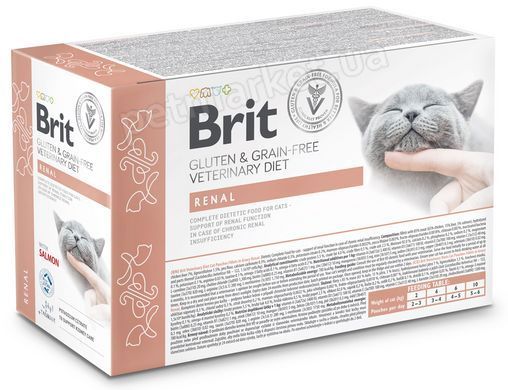 Brit GF VetDiets Care Renal Salmon - влажный корм для почек при хронической почечной недостаточности у кошек (лосось) Petmarket